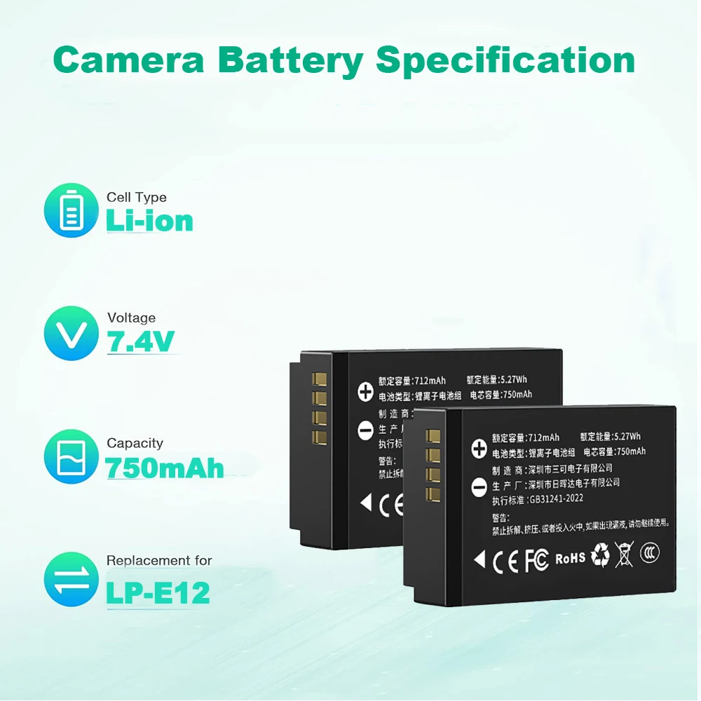Nouvelle batterie d'appareil p - Canon Camera Eos M50 Mark Ii avis et prix